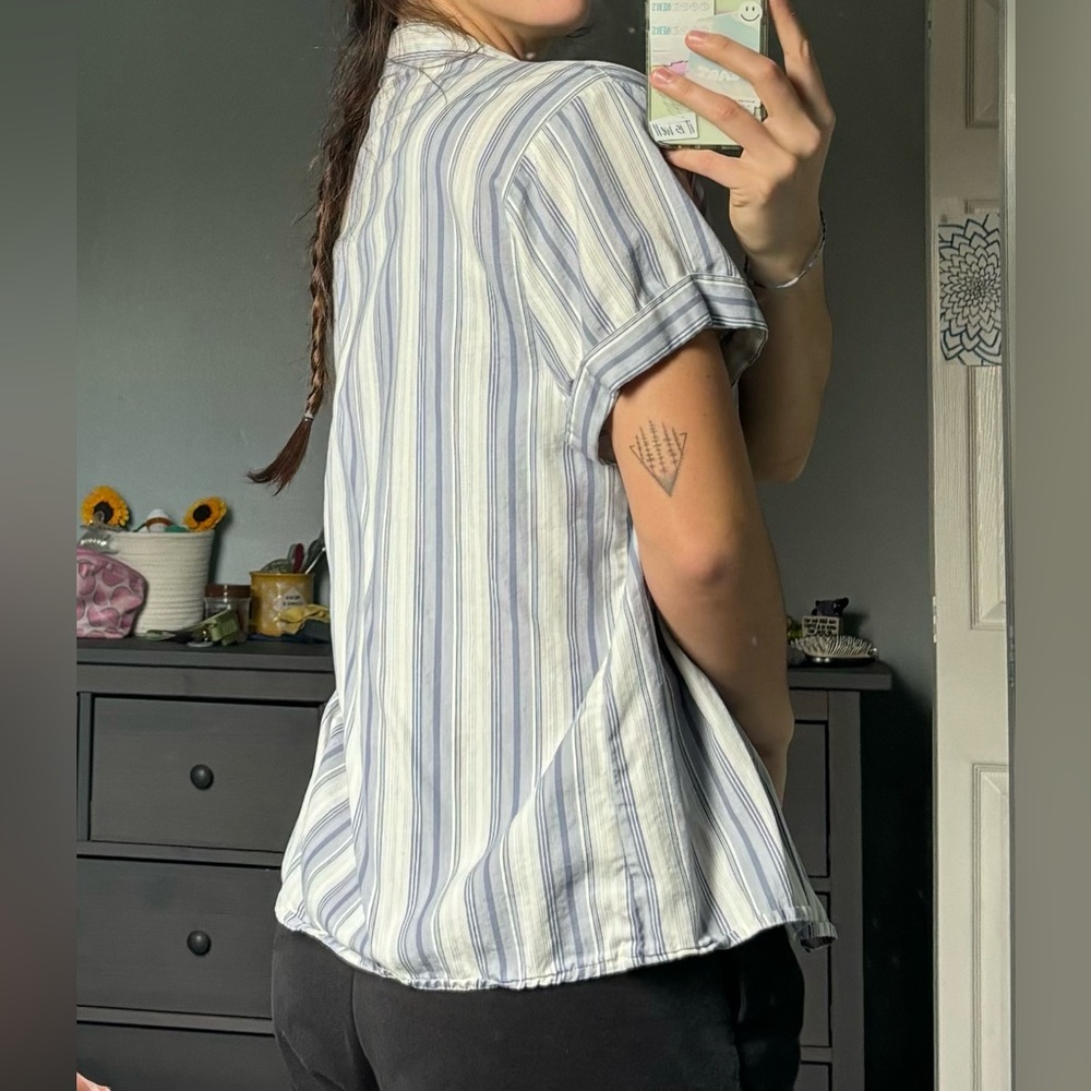 Blue Button Down Pullover - image 3